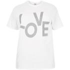 River Island Womens Plus White Glitter 'love' Print T-shirt