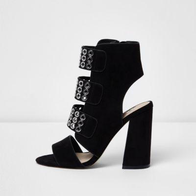 River Island Womens Strappy Eyelet Block Heel Sandals