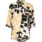 River Island Womens Square Print Twist Back Shirt
