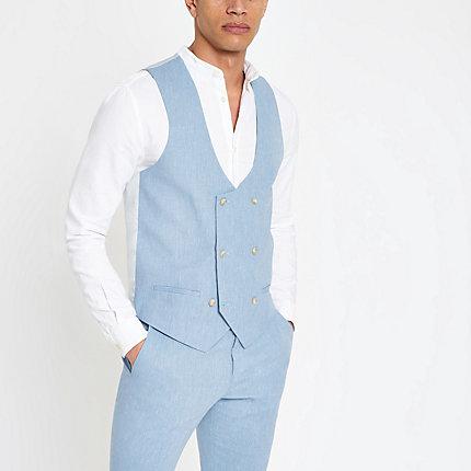 River Island Mens Linen Waistcoat