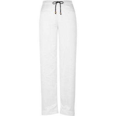 River Island Womens White Dobby Pajama Pants