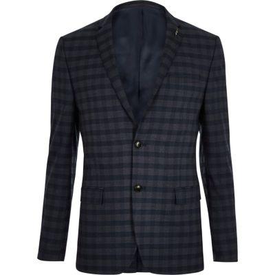 River Island Mens Check Skinny Fit Suit Jacket