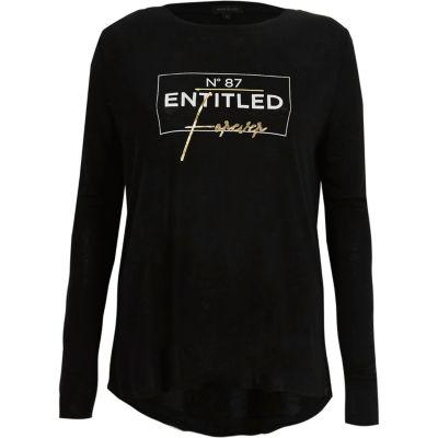 River Island Womens 'entitled' Foil Long Sleeve T-shirt