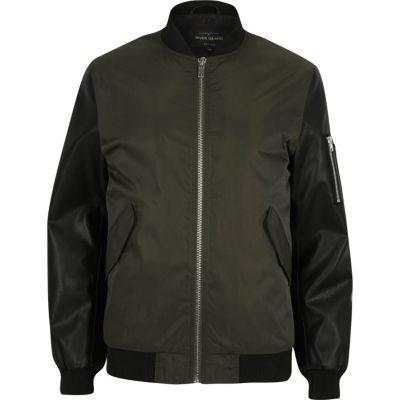 River Island Mens Contrast Sleeve Ma1 Bomber Jacket