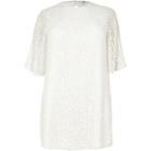 River Island Womens Plus White Sequin Swing Dress