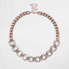 River Island Womens Rose Gold Tone Circle Chain Necklace