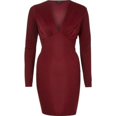 River Island Womens Plunge Bodycon Mini Dress