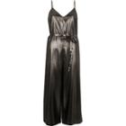River Island Womens Dark Silver Metallic Culotte Jumpsuit