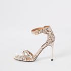 River Island Womens Snake Print Wide Fit Barely There Sandal