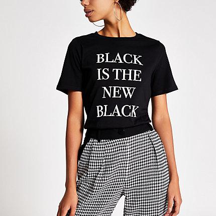 River Island Womens 'black Is The New' T-shirt