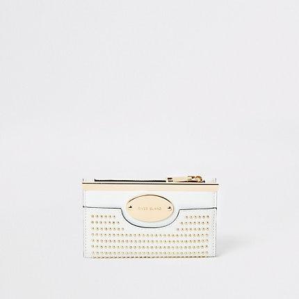 River Island Womens White Studded Mini Fold Out Purse