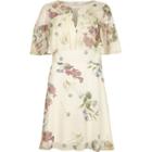 River Island Womens Floral Print Frill Sleeve Dress