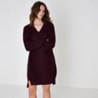 River Island Womens V Neck Knit Sweater Dress
