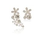 River Island Womens Silver Tone Flower Asymmetric Earrings