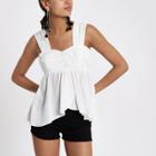 River Island Womens White Pleated Cami Top