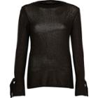 River Island Womens Tie Cuff Textured Knit Top