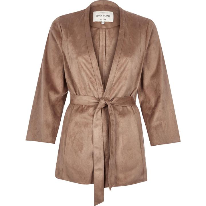 River Island Womens Faux Suede Kimono Jacket