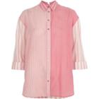 River Island Womens Mixed Stripe Print Tie Back Shirt