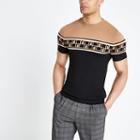 River Island Mens Ri Muscle Fit Knitted T-shirt