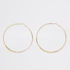 River Island Womens Gold Tone Crosshatch Large Hoop Earrings
