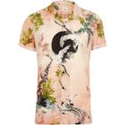River Island Mens Crane Print Revere Shirt