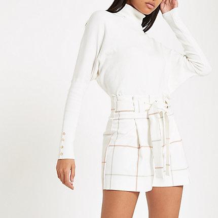 River Island Womens Check Tie Waist Shorts
