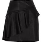 River Island Womens Faux Leather Frill Front Mini Skirt