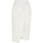 River Island Womens White Twist Front Pencil Skirt