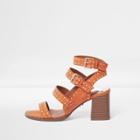 River Island Womens Studded Strappy Block Heel Sandals