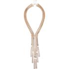 River Island Womens Gold Tone Draped Tassel Lariat Necklace