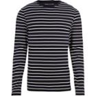 River Island Mens Stripe Muscle Fit Long Sleeve T-shirt