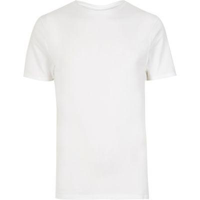 River Island Mensbig & Tall White Muscle Fit T-shirt