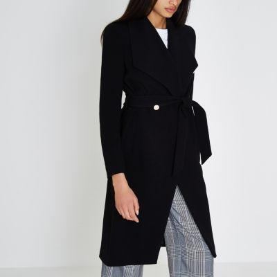 River Island Womens Belted Gold Tone Button Robe Coat