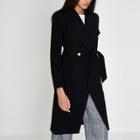 River Island Womens Belted Gold Tone Button Robe Coat
