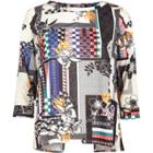River Island Womens White Tropical Print Wrap Back Top