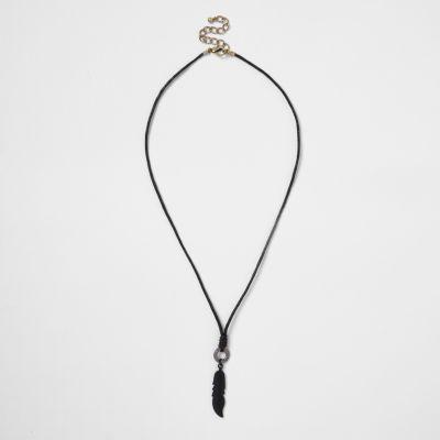 River Island Mens Feather Pendant Necklace