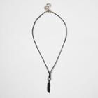 River Island Mens Feather Pendant Necklace