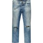 River Island Mens Light Wash Ripped Dylan Slim Jeans