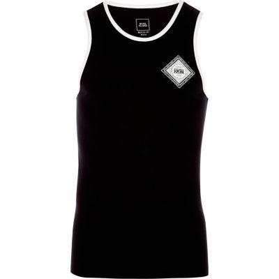 River Island Mens 'social' Print Muscle Fit Ringer Vest