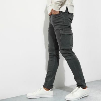 River Island Mens Cargo Skinny Fit Jeans