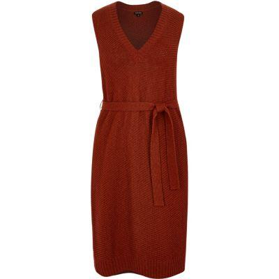 River Island Womens Ri Plus Rust Knit Tabard