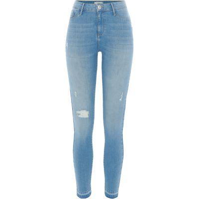 River Island Womens Ripped Released Hem Molly Jeggings