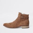 River Island Mens Suede Buckle Strap Boots
