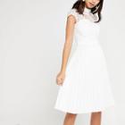 River Island Womens Chi Chi London White Lace Pleated Prom Dress