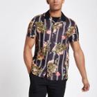 River Island Mens Dragon Stripe Revere Shirt