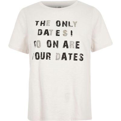 River Island Womens 'tour Dates' Glitter Print T-shirt