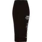 River Island Womens Cut Out Bodycon Midi Jersey Skirt