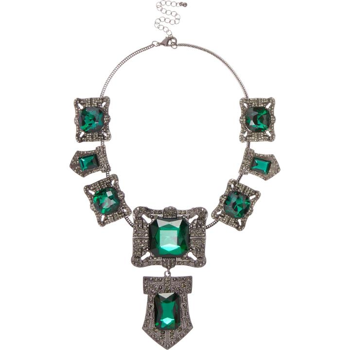 River Island Womens Silver Tone Large Large Stone Necklace