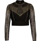 River Island Womens Gold Embellished Crop Top