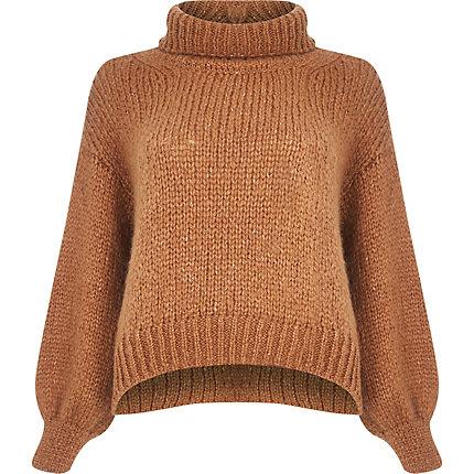 River Island Womens Petite Roll Neck Chunky Knit Jumper